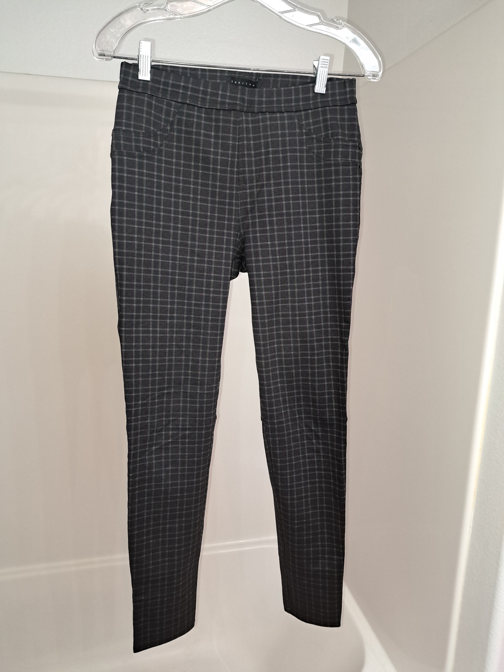Sanctuary Black Windowpane Skinny Ankle Pants
